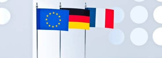 Flaggen EU, Deutschland, Frankreich 